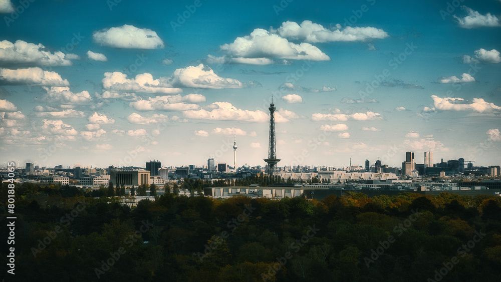 Berlin - Skyline - Cloud - Background - Funkturm - Fernsehturm - Concept - City - Hauptstadt - Germany - Europa - Travel 