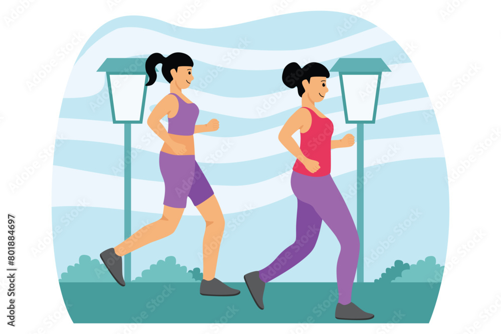Healthy Activity Flat Illustration Design