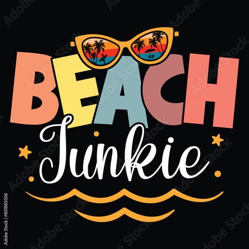 Beach junkie Summer shirt design 