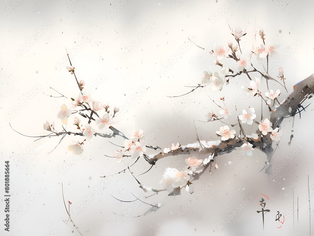 Chinese watercolor style, poetic and elegant, high-quality rice paper texture, non realistic, full of poetry, soft color tones,delicate brushstrokes, abstract composition,artistic atmosphere