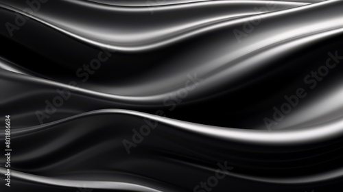 Metallic silver wave texture on a dark background, suitable for luxury branding or high-end product presentations,