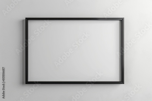 Empty Frame on Blank Wall with Reflection and Distortions