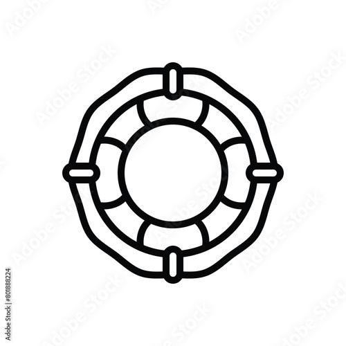 Black line icon for lifebuoy