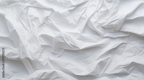 Recycled crumpled white paper texture or paper background