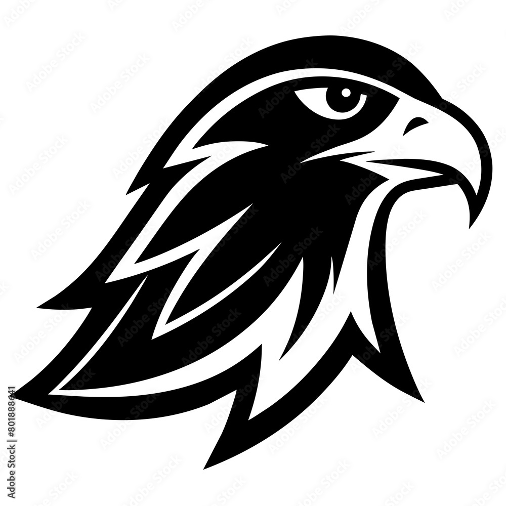 Obraz premium Hawk head silhouette vector icon 
