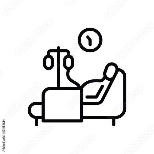 Black line icon for patient