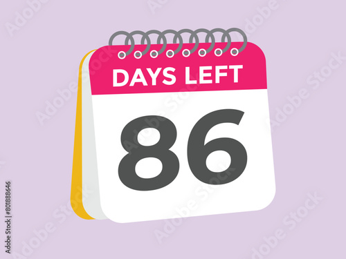 87 days to go countdown template. 87 day Countdown left days banner design. 87 Days left countdown timer