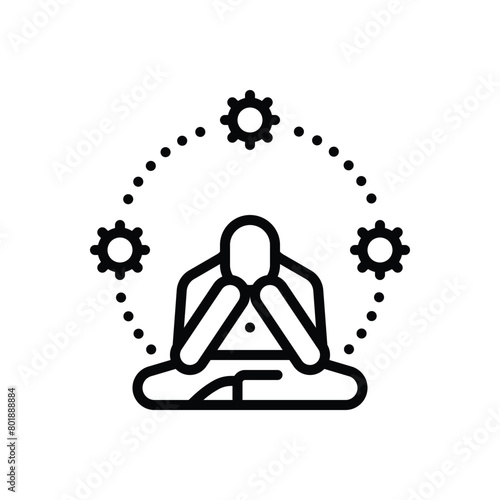 Black line icon for survival