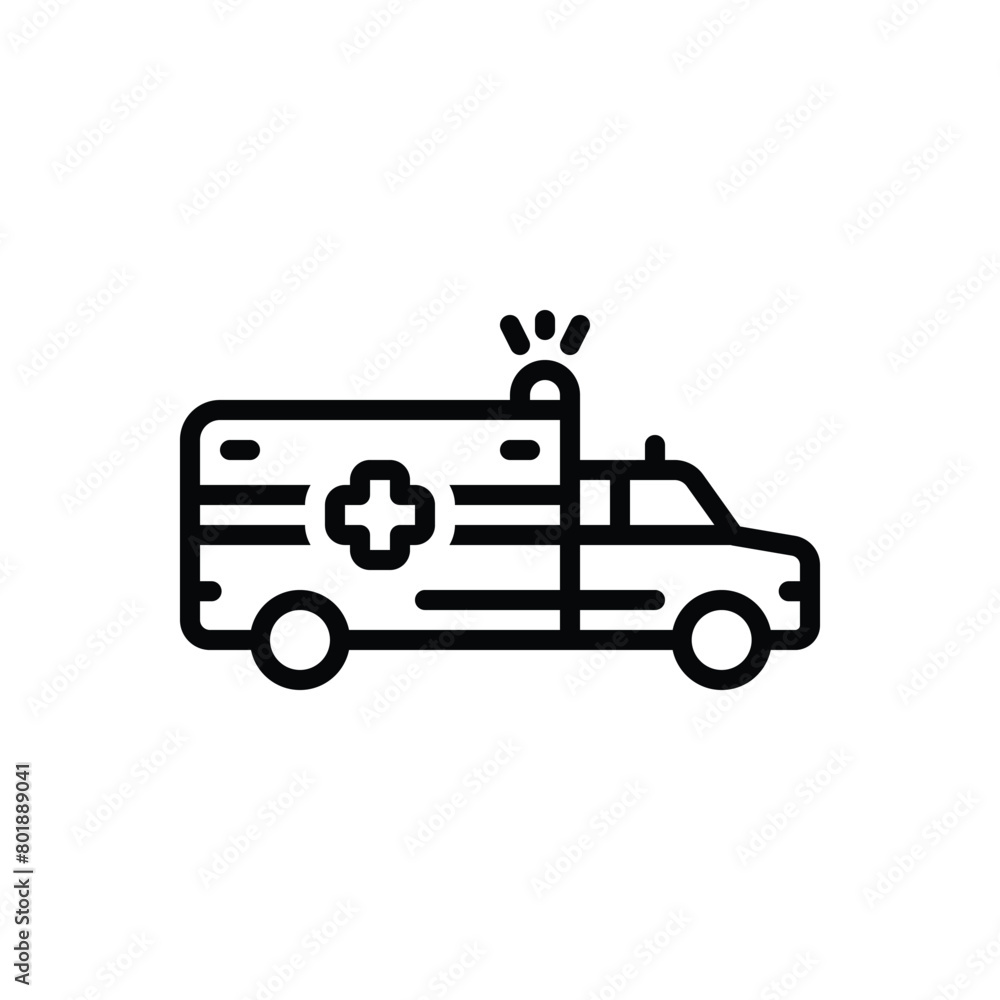 Black line icon for ambulance Black line icon for ambulance