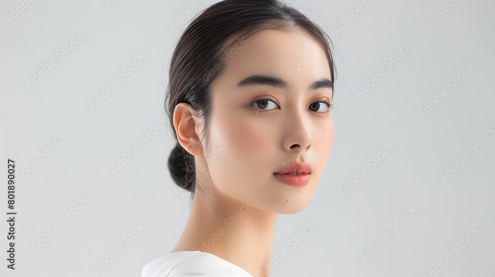 Beauty skin care woman natural makeup female model Beauty skin care woman natural makeup female model