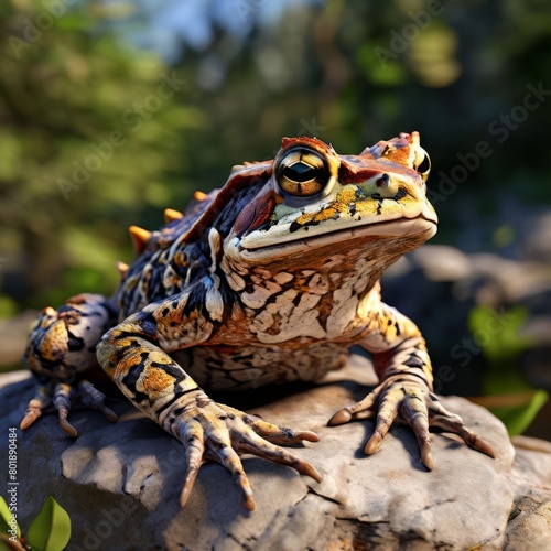  a cranwells horned frog sunbathing on a rock k uhd very detaile photo