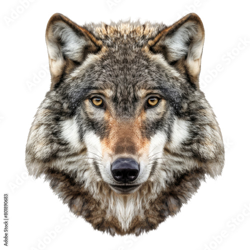 Wolf face sticker isolated on transparent background