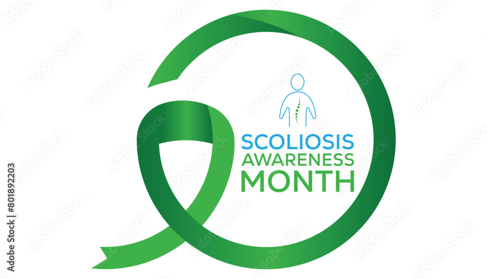 Scoliosis Awareness Month every year in June. Template for background, banner, card, poster with text inscription. Scoliosis Awareness Month every year in June. Template for background, banner, card, poster with text inscription.