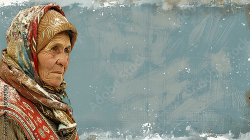 old woman with Longing: Aching heart, wistful sighs, yearning for distant horizons.