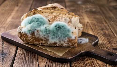 mold on bread on table photo