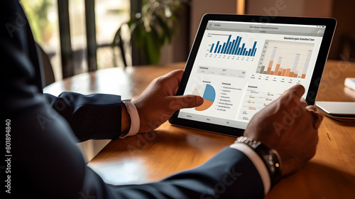 A person managing email marketing campaigns on a tabl