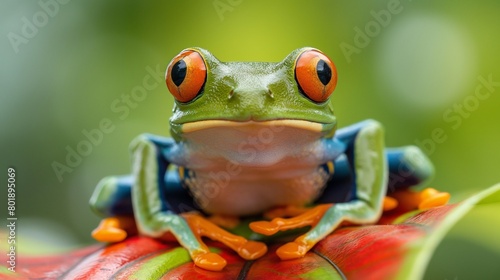 A colorful tree frog Close ups