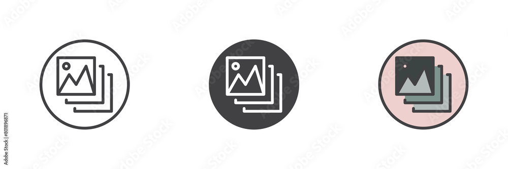 Image gallery button different style icon set Image gallery button different style icon set