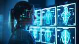 An AI algorithm analyzing medical imaging for diagnostics,