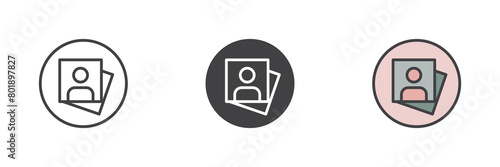 Pictures gallery different style icon set
