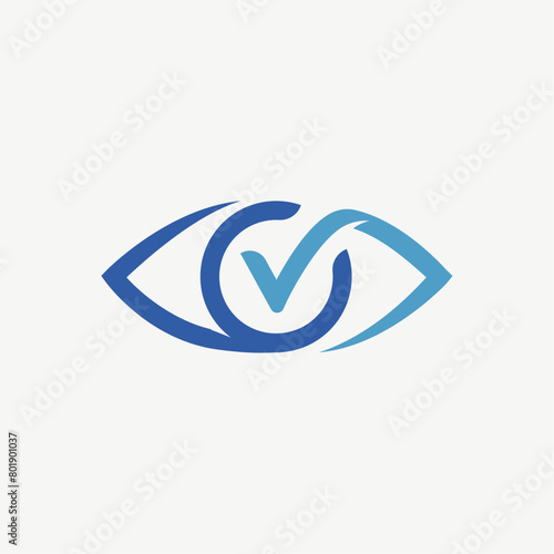 Modern Letter VC with Eye Logo Design