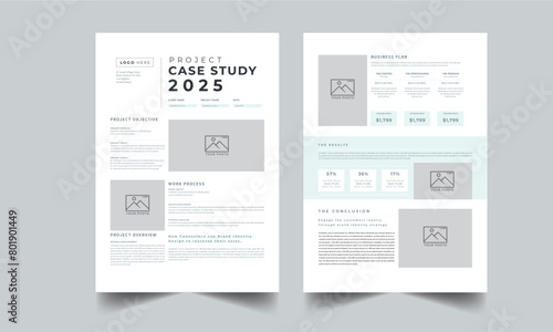Project Case Study, Business Case Study Layout with 2 Page design Accents Template