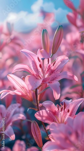 a close up of pink flowers photo