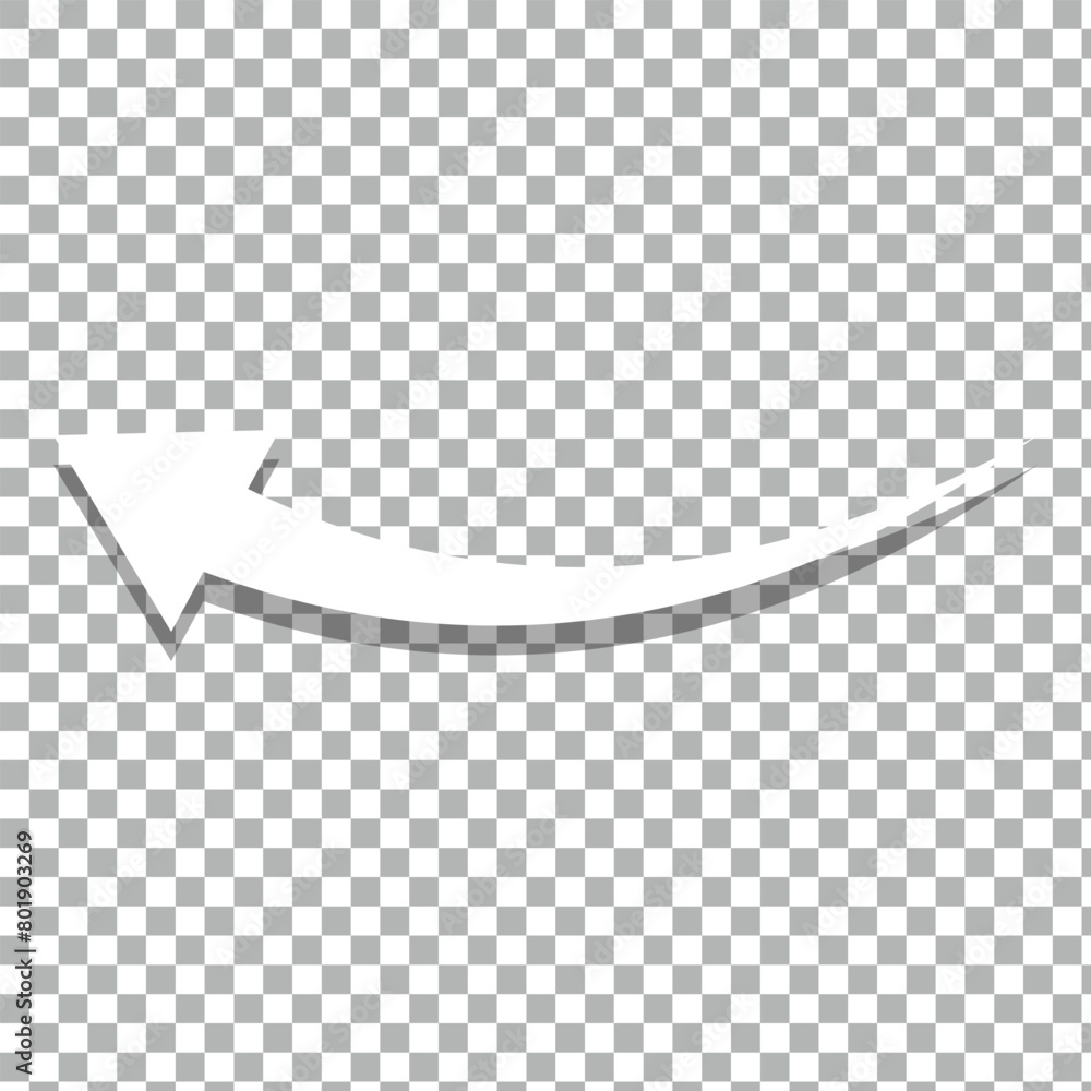 Fototapeta premium White arrow icon on transparent background. flat style. white arrow icon for your web site design, logo, app, UI. arrow symbol. arrow sign.