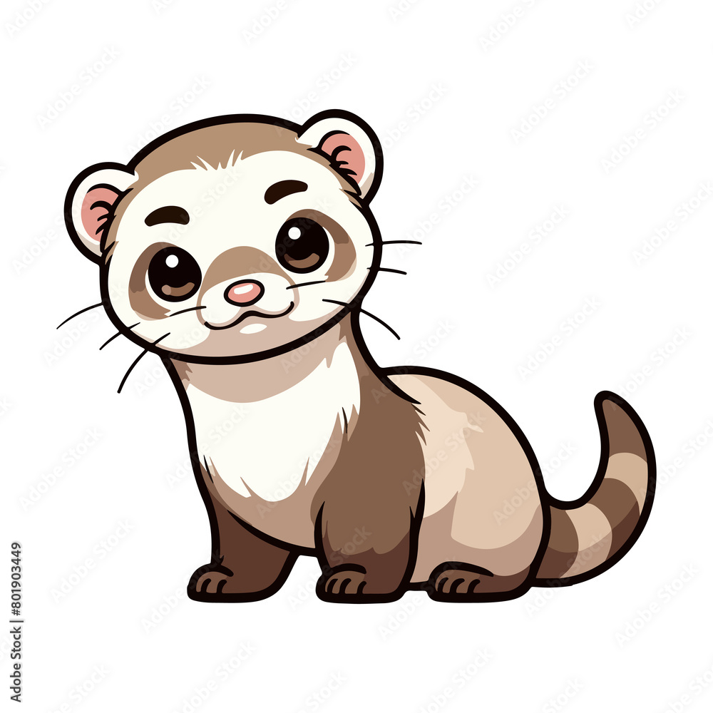 Fototapeta premium cute icon character ferret