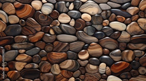 Wood grain with embedded stones or crystals  blending natural elements for a magical background 