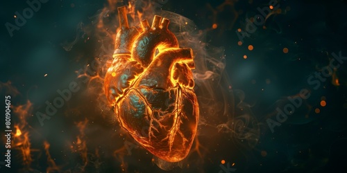 Fire heart. AI.
