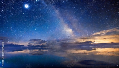 sky with stars, "Celestial Harmony: A Serene Night Sky"