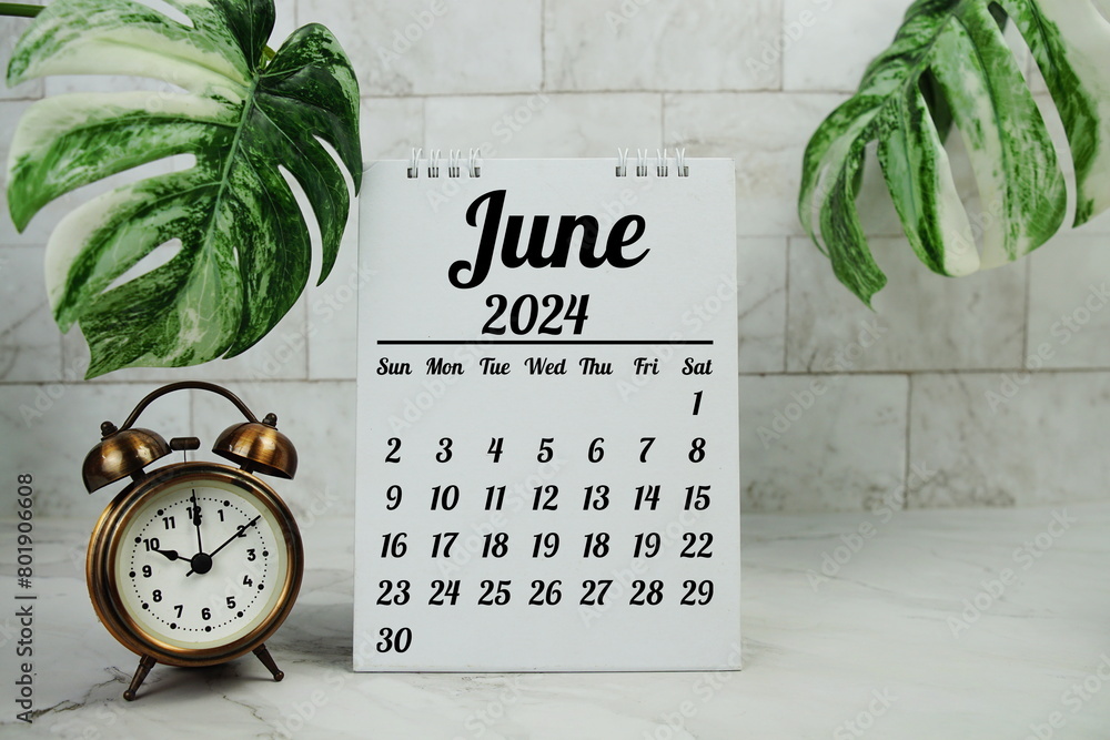 June 2024 annual monthly desk calendar for planning and management ...