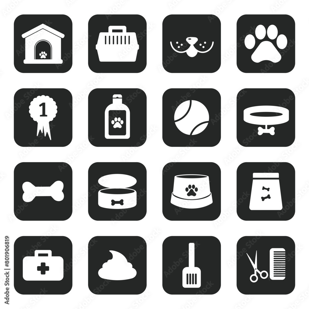 Set vector icons for dogs. Dog icons Set vector icons for dogs. Dog icons