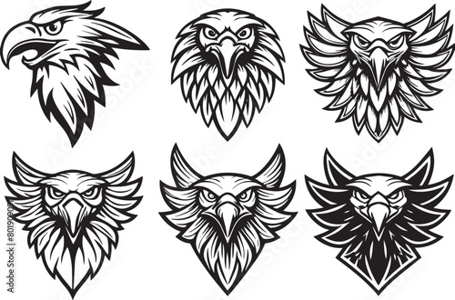set off Eagle. Tribal Tattoo Design.Vector illustration 
