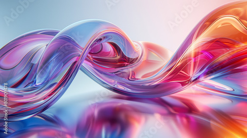 Mesmerizing 3D Abstract: Vibrancy in Fluid Chrome Reflections