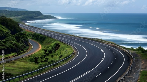 Winding Coastal Highway wit...