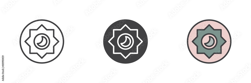 Night mode brightness mode different style icon set Night mode brightness mode different style icon set