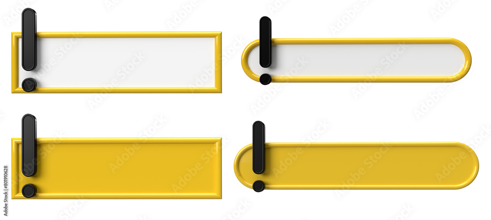 set of exclamation mark frame 3d render set of exclamation mark frame 3d render