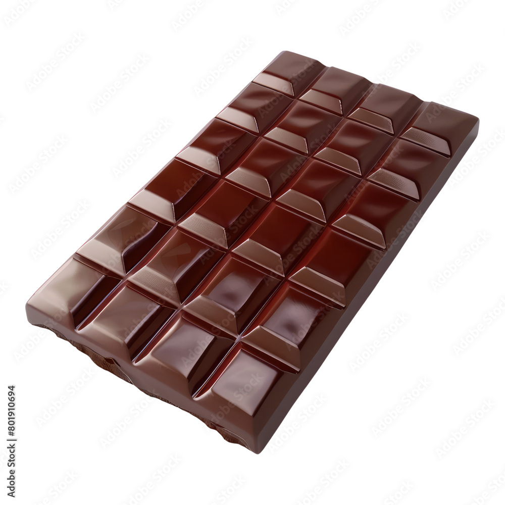 Fototapeta premium Photo of chocolate bar isolated on transparent background