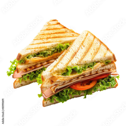 Photo of club sandwich isolated on transparent background