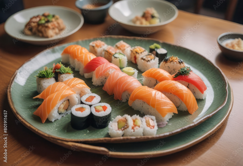 sushi on a plate