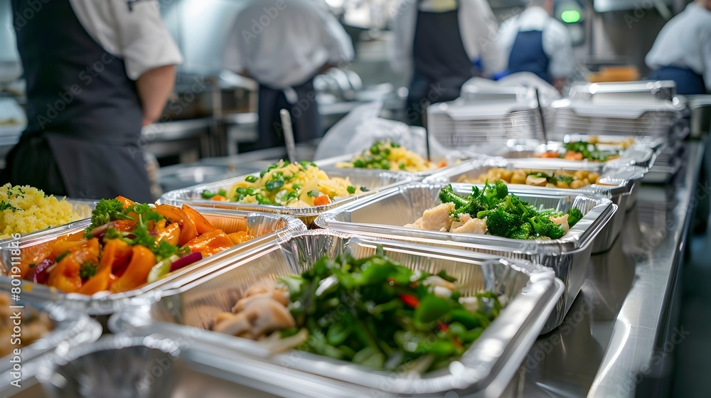 Gourmet Meals Packaged for Convenient Delivery from a Bustling Urban Kitchen Gourmet Meals Packaged for Convenient Delivery from a Bustling Urban Kitchen