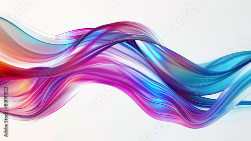 Against a canvas of clean white, a wavy multicolor abstract glass background offers a dynamic and visually captivating display, with its vibrant hues and fluid movements