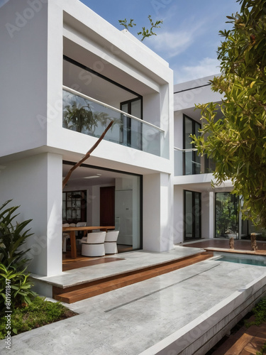 White-Clad Residence, Conceptual Elegance in House Design.