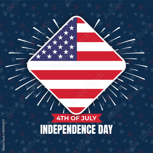 Happy American Independence Day, the 4th of July national holiday. vector illustration with the American flag.