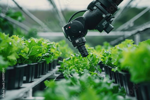 A vegetable greenhouse utilizing high-tech robotic automation technology.