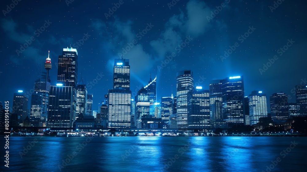 Dramatic image of city skyline with lights turning off for Earth Hour, impactful visual, ideal for environmental advocacy ads