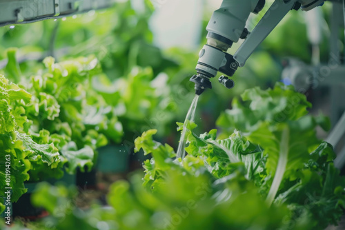 A vegetable greenhouse utilizing high-tech robotic automation technology.