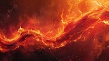 Craft a striking digital artwork featuring a close-up of a fiery flame at an unconventional tilted angle